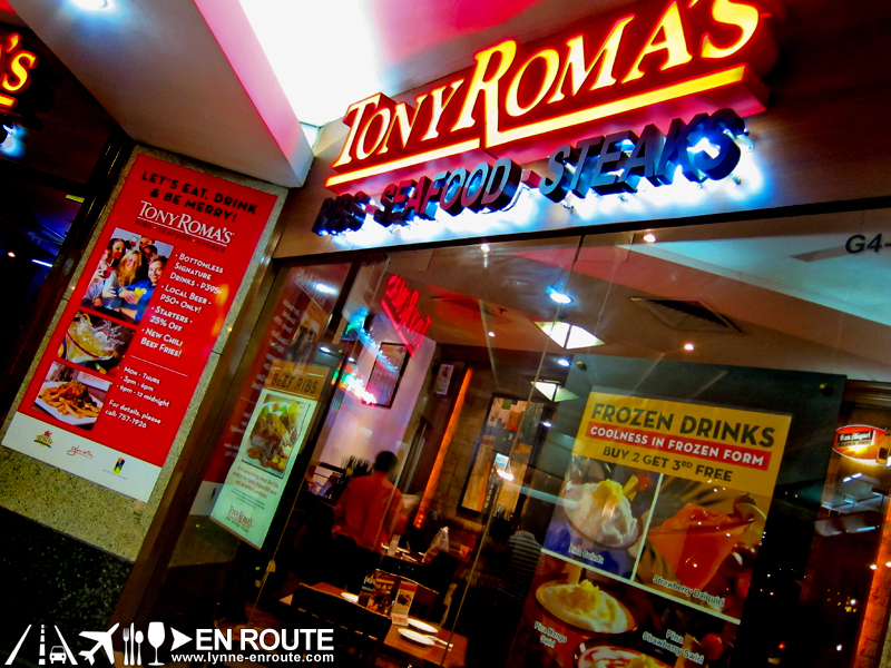 En Route Tony Roma's Glorietta Makati City Philippines Sign