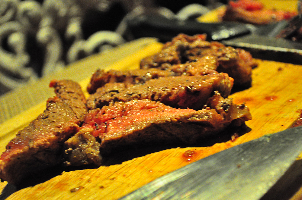 steak strips, medium steak