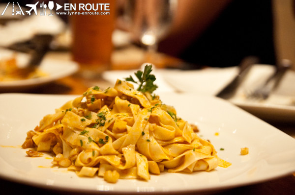 Fettuccine al Ragout di Calamari(Home-made fettuccine with calamares bolognese)