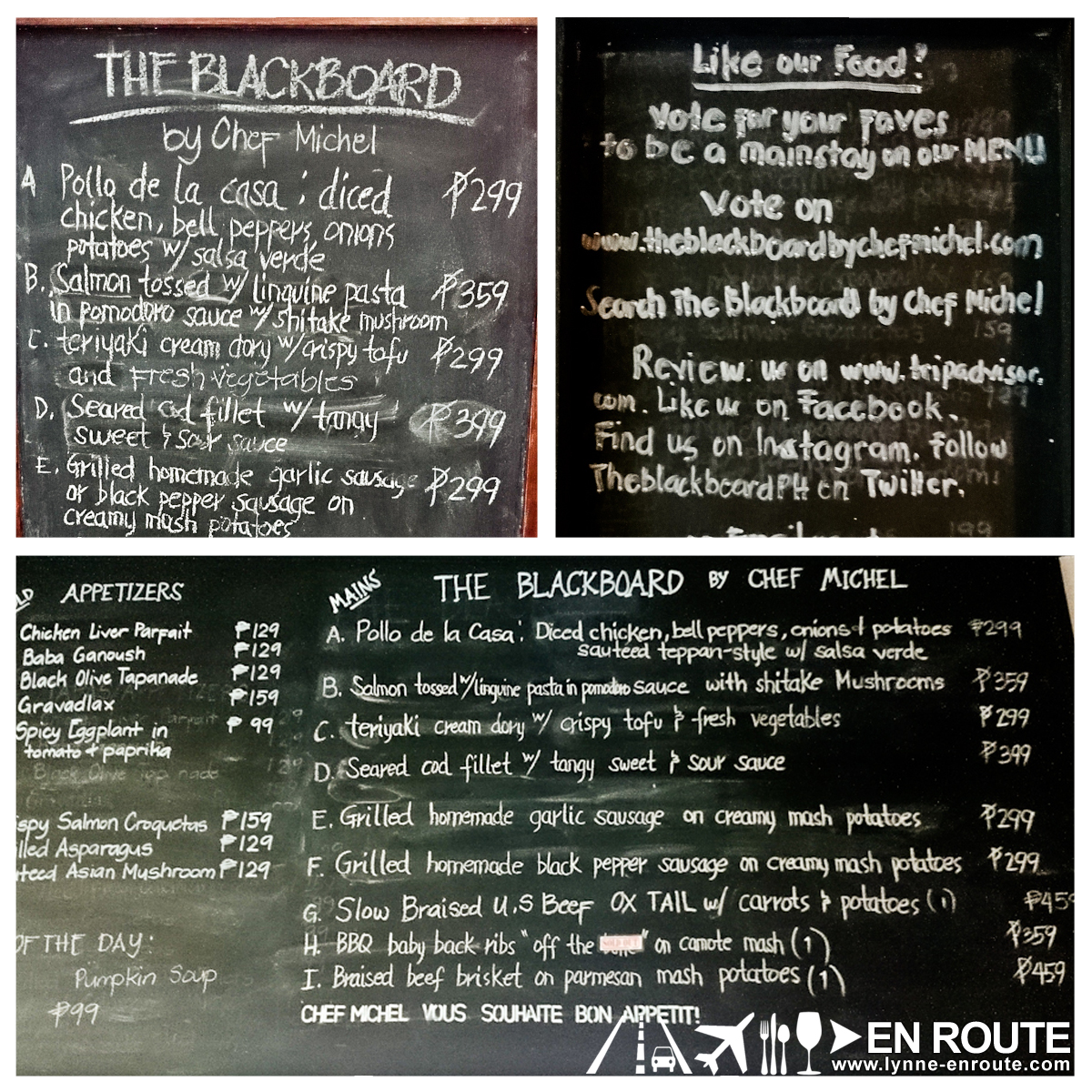 The Blackboard by Chef Michel Podium Mall Ortigas Center Philippines 3-frame mixed picture grid template