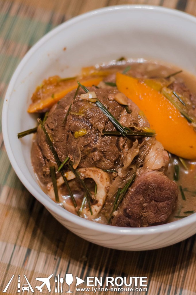 The Tipsy Cook Makes Ginger Vodka and Gin Asian Beef Shank Stew EN ROUTE